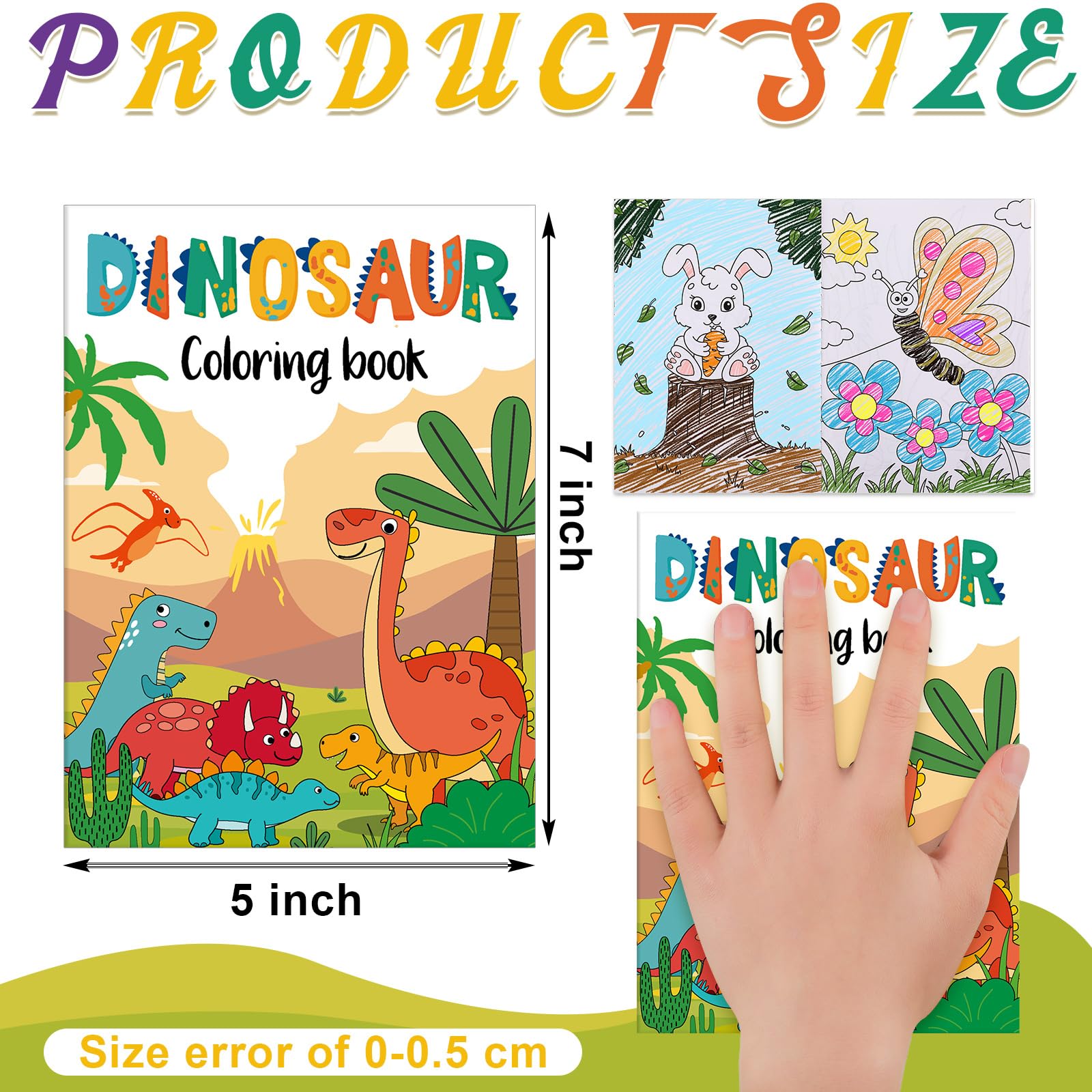 Fulmoon 144 Pcs Coloring Books with Crayons for Kids Bulk Dinosaur Animal Unicorn Space Mini Coloring Books for Toddler Ages 6+ Birthday Party Favors Classroom Activity Supplies Crafts