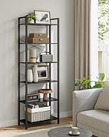 VASAGLE 6-Tier Bookcase Shelving Unit Ebony Black Ink Black LLS062B56 view 3