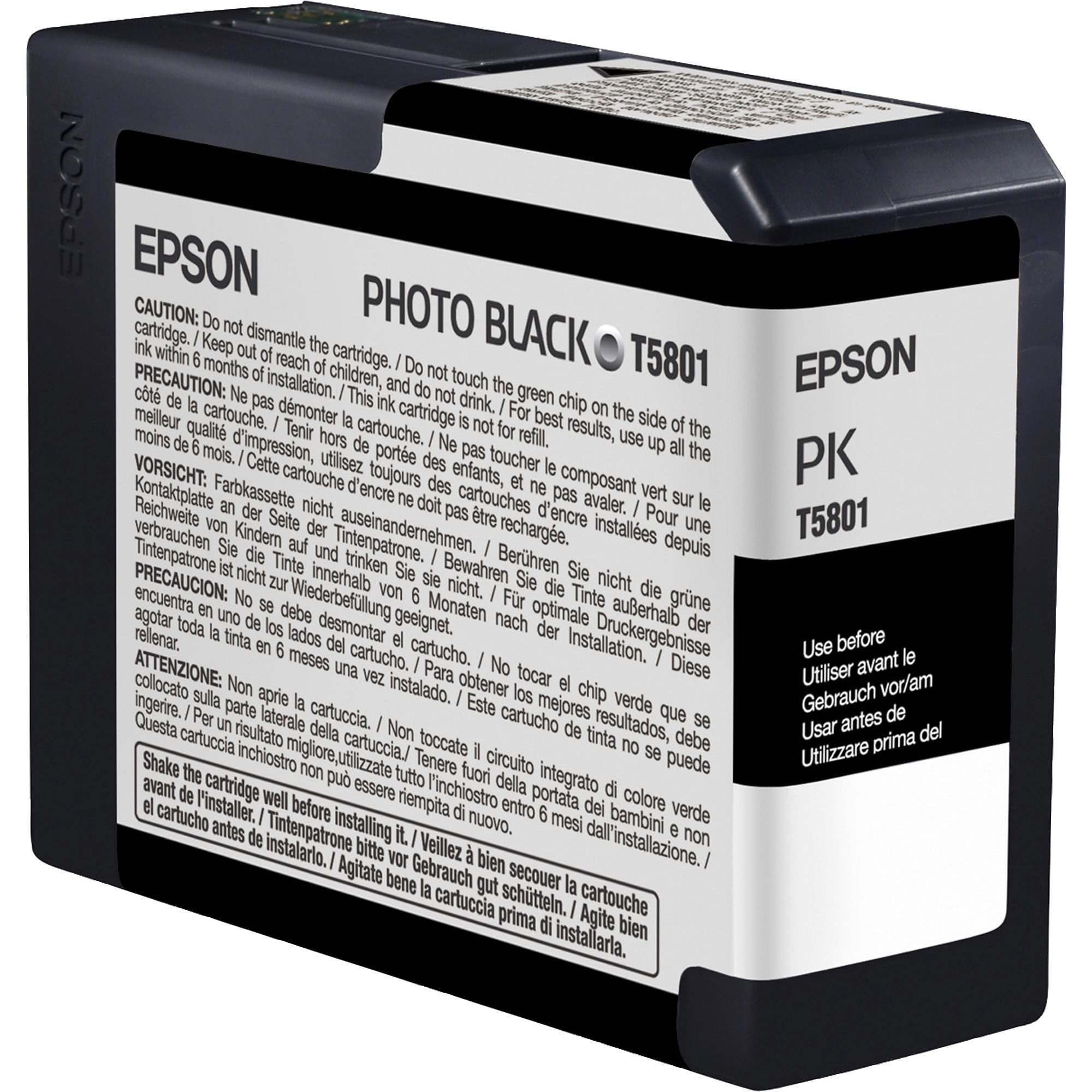 Epson Photo Ink Cartridge 80 ml, Black, Genuine