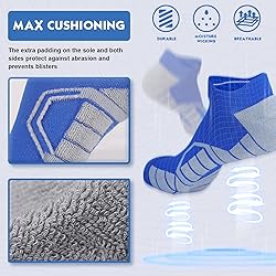 Unisex No Show Athletic Running Socks Cushion