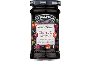 St. Dalfour Superfruits Cherry & Acerola Fruit Spread - 6 oz - 100% from Fruit, Gluten-Free, No Artificial Ingredients, Non-GMO, All Natural, Made in France
