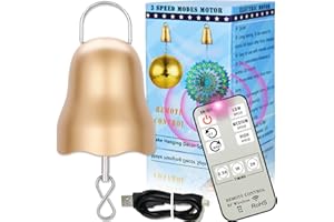 ABXKZ Disco Ball Motor with Remote, 1200mAh Battery Operated Rotating Wind Spinner Motor, 3 Speed & Timing, USB Rechargeable Mobile Motor Spinning Baby Crib, Wind Chime, Mirror Ball, Hanging Ornament