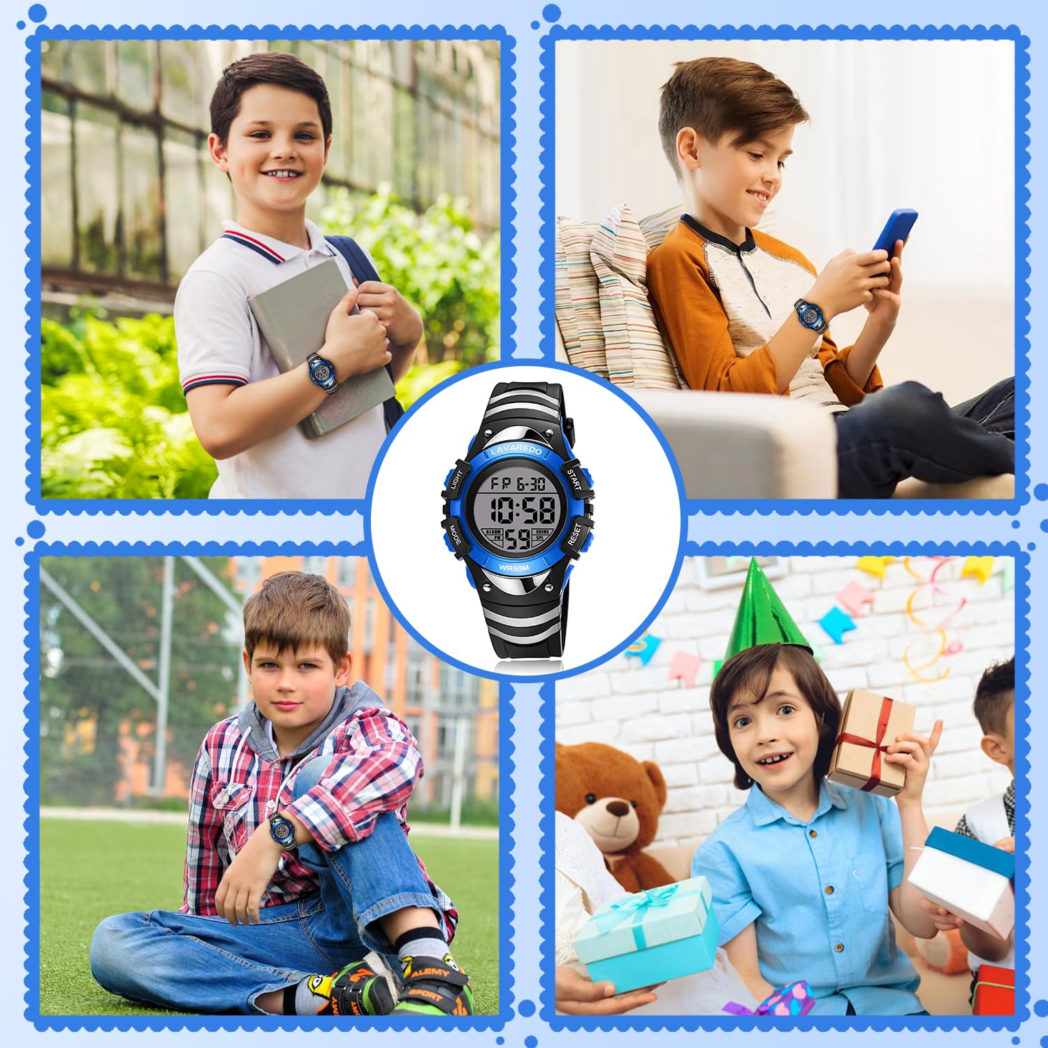 VTAIGE Kids Watch for 3-12 Year Old Boys Girls, Digital Watch for Kids Sport Outdoor Multifunctional Waterproof Watches with Alarm/LED Light/Stopwatch/Calendar Boys Wristwatch for Student, Kids Gift