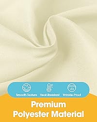Niuara Ivory Fabric Rectangle Table Cloth - 6