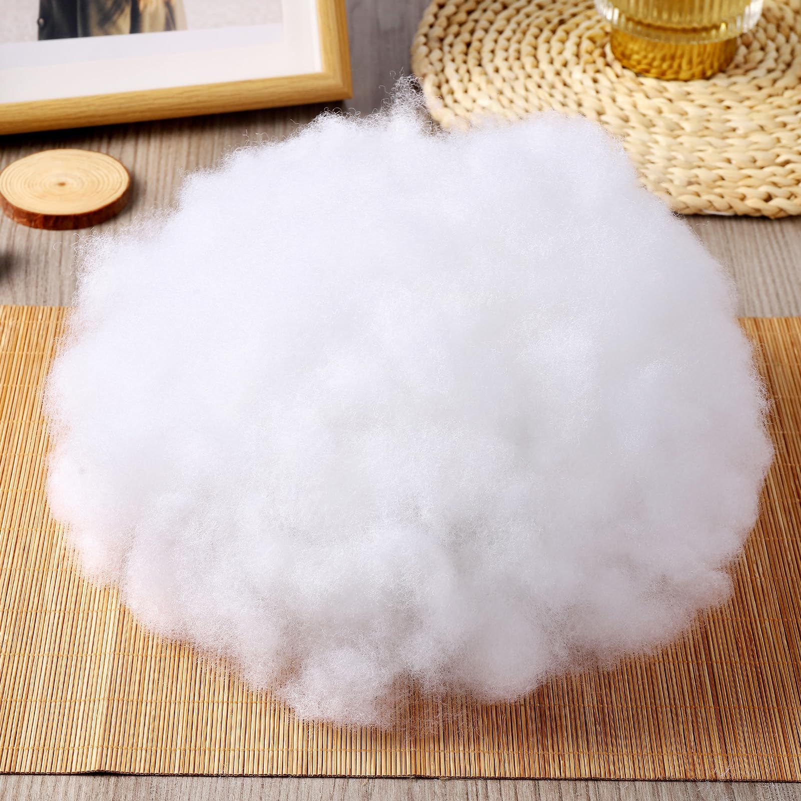Photo 1 of 2.2Lbs Premium Polyester Fiber Fill Stuffing for Stuffed Animals, DIY Crafts, Pillows – Soft, High Loft, Machine Washable