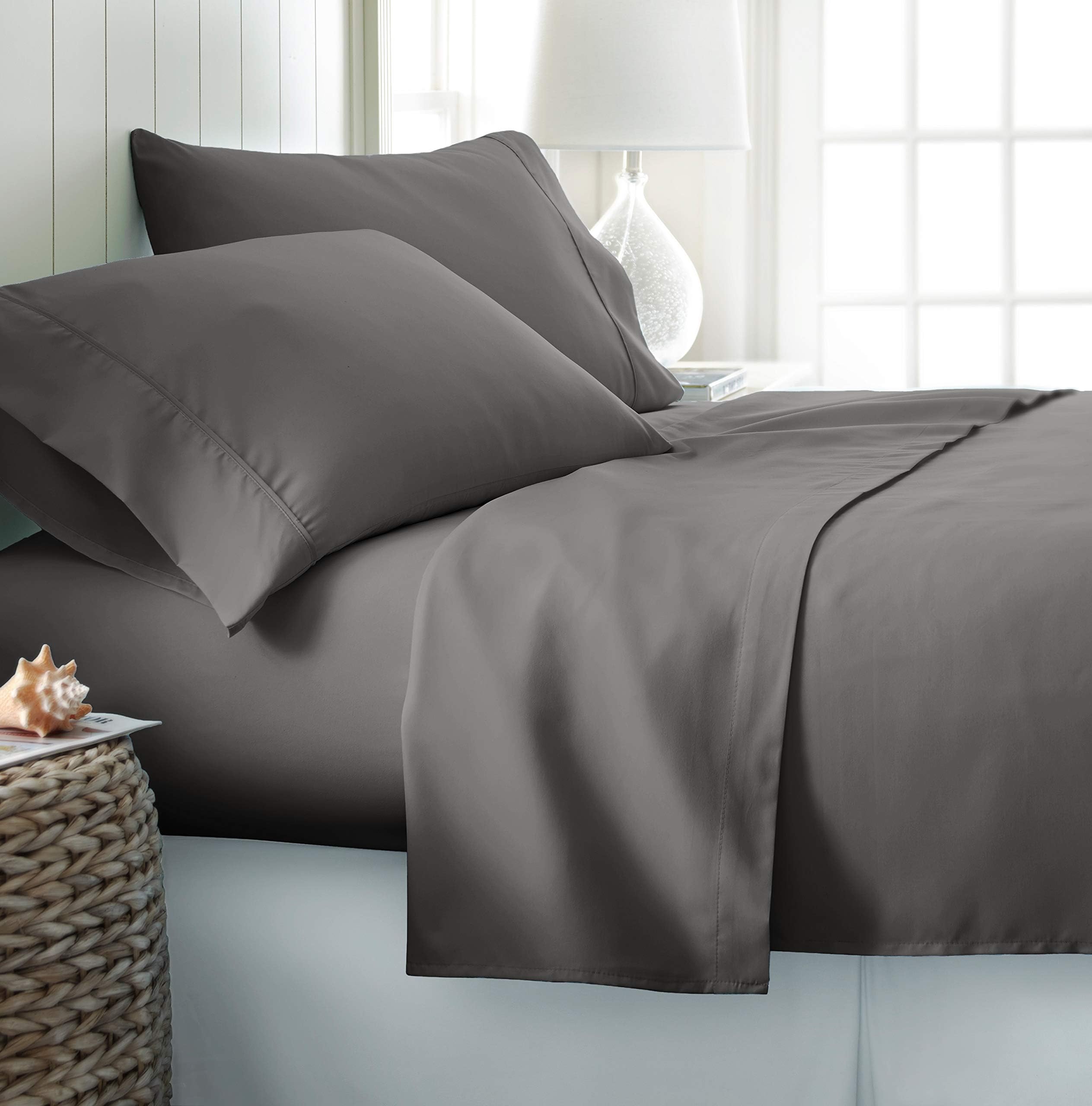ienjoy Home Hotel Collection 4 Piece Sheet Set, Twin, Gray
