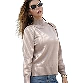 Womens Turtleneck Sweaters Long Sleeve Loose Pullover Sweater Casual Knit Tops