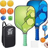 JoncAye Pickleball Paddles Set of 4 or 2, USAPA Approved Fiberglass Rackets with Outdoor Indoor Balls, Bag, Overgrip, Lightweight for Family, Professional Equipment for Beginners Intermediate