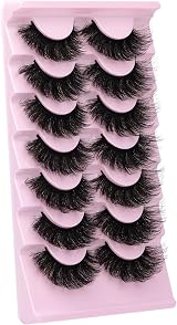 ALICROWN Fake Eyelashes 20MM Dramatic Faux Mink 5D 7 Pairs Reusable Fluffy Pack view 7