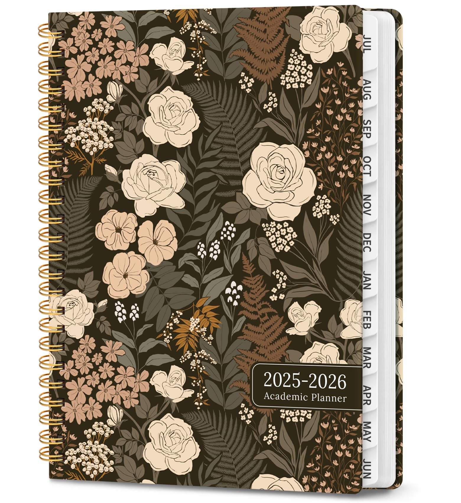 Photo 1 of Planner 2025-2026, Academic Year Monthly and Weekly Calendar Planner, Jul 2025 - Jun 2026, Hardcover Teacher Student Planning Agenda book with Tabs, Perfect for School Office Supplies , 6.3" x 8.5" - Wild Rose
