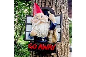 IOKUKI Garden Gnomes Statues Outdoor Decor,Funny Garden Statues Middle Finger Gnome,Resin Outdoor Statues Garden Decor,Garden Sculptures & Statues for Patio Lawn Yard Decor