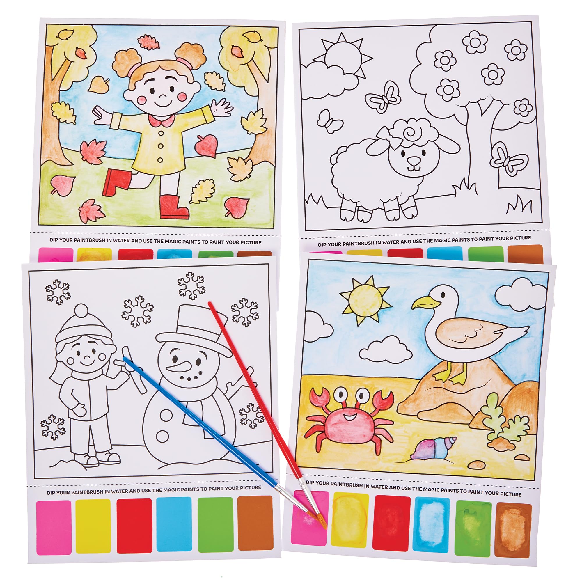 Baker Ross FN006 Seasons Magic Painting Pictures - Pack of 12, Painting Kits for Kids