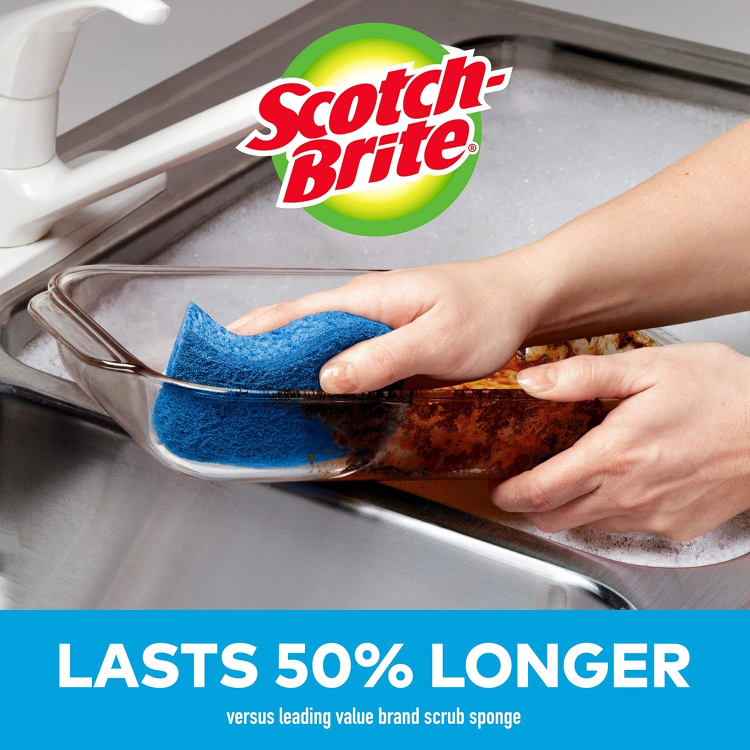 Scotch-Brite Non-Scratch Scrub Sponges, 6 Scrub Sponges, Lasts 50% Longer than the Leading National Value Brand: Health & Personal Care