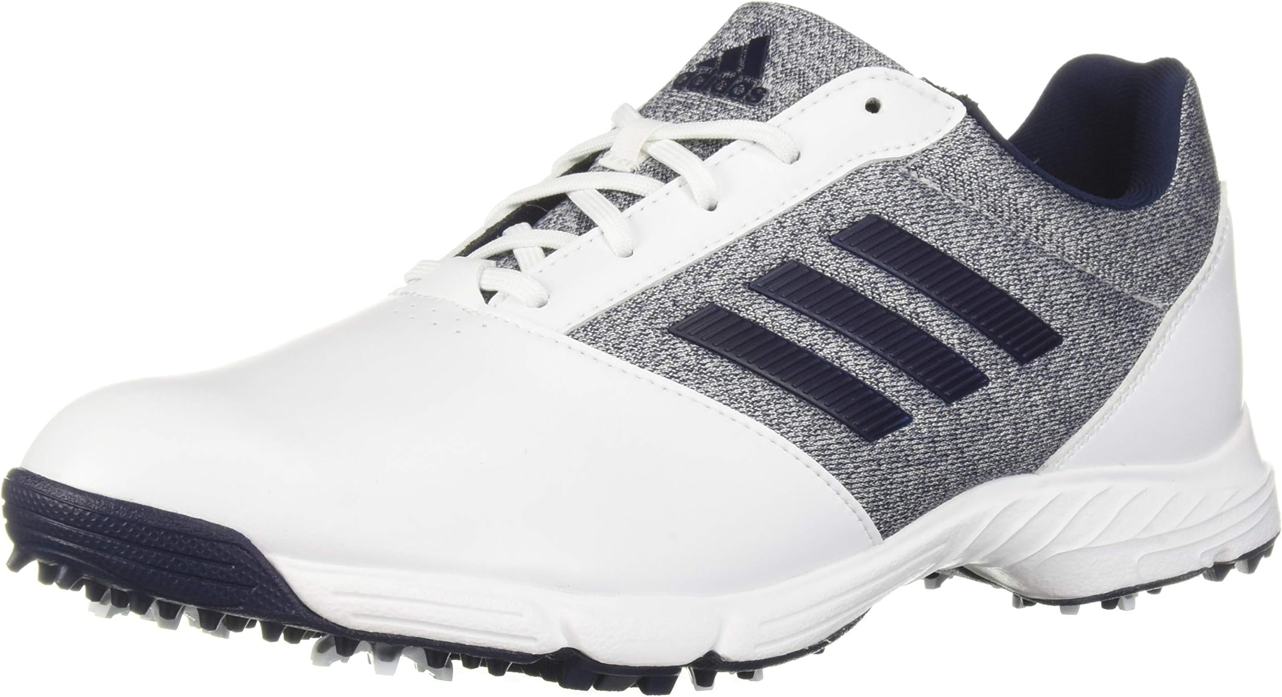 adidas Womens TECH Response Golf Shoe, White/Silver Metallic/Indigo, 10
