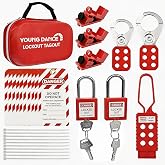 Young Dance Electrical Lockout Tagout Kit -Lock Out Tag Kits for OSHA Compliance with Hasps,Universal Circuit Breaker Locks, Loto Tags,Safety Padlock(2 Keys Per Lock) for Safe Electrical Lockouts