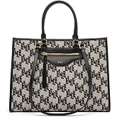 ELLE Women&rsquo;s Monogram Large Tote Bag, Canvas Shoulder Bag, Logo Print Collection