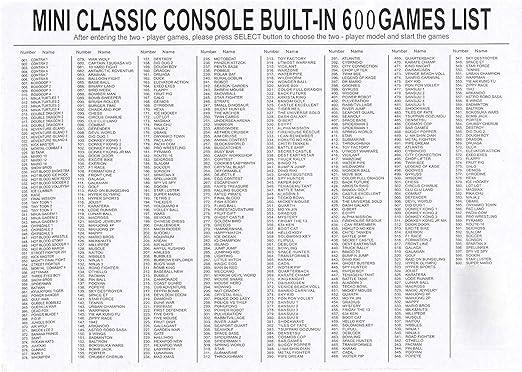 600 games in one console game list