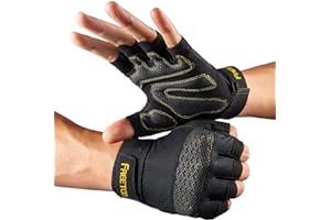 FREETOO Workout Gloves for Men, Weight Lifting Gloves with Full Palm Protection, Ultra Ventilated, Cushion Pads and Silicone Grip