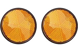 UtopixHub 2pcs 2" Round Orange Reflector Universal for Motorcycle ATV Dirt Bike