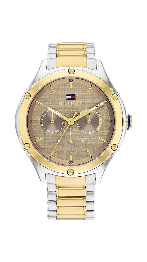 Tommy Hilfiger Analogue Multifunction Quartz Watch for Women with Two-Tone Stainless Steel Bracelet - 1782658