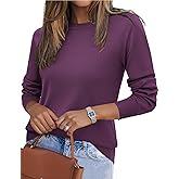 Zeagoo Womens 2026 Fall Sweaters Long Sleeve Tops Classic Crew Neck Pullover Sweaters Loose Dressy Casual Basic Clothes