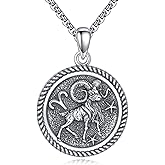URONE Aries Necklace 925 Sterling Silver Aries Pendant And Chain Constellation Necklace Aries Jewelry Aries Birthday Gifts for Women Men