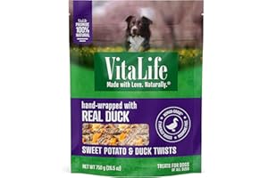 VitaLife 750 g Sweet Potato & Duck Twists, All Natural Dog Treats