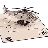 Apache Helicopter Pop Up Card by DEVINE CARDS | 3D Birthday Greeting Cards | Army Navy Military Air Force