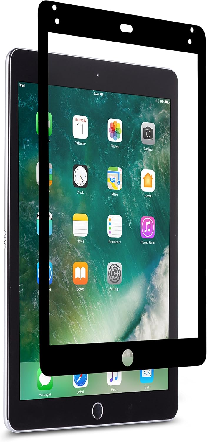 Moshi iVisor AG Screen Protector for iPad 9.7 2018/2017, Washable & Reusable, Reduce Fingerprints & Smudging, Compatible with iPad Pencil, Black (Clear/Matte) - Image 4
