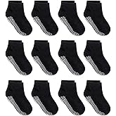 ZAPLES Baby Non Slip Grip Ankle Socks with Anti Skid Grippers Boys Girls Low Cut for Infants Toddlers Kids