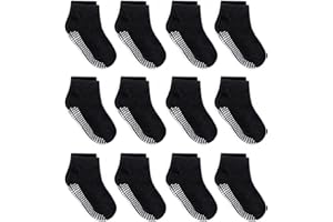 ZAPLES Baby Non Slip Grip Ankle Socks with Anti Skid Grippers Boys Girls Low Cut for Infants Toddlers Kids