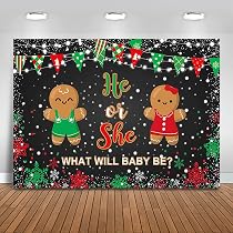 Funnytree Winter Gender Reveal Hintergrund 2,8x1,5 M – Weihnachten, Keks, Junge Oder Mädchen