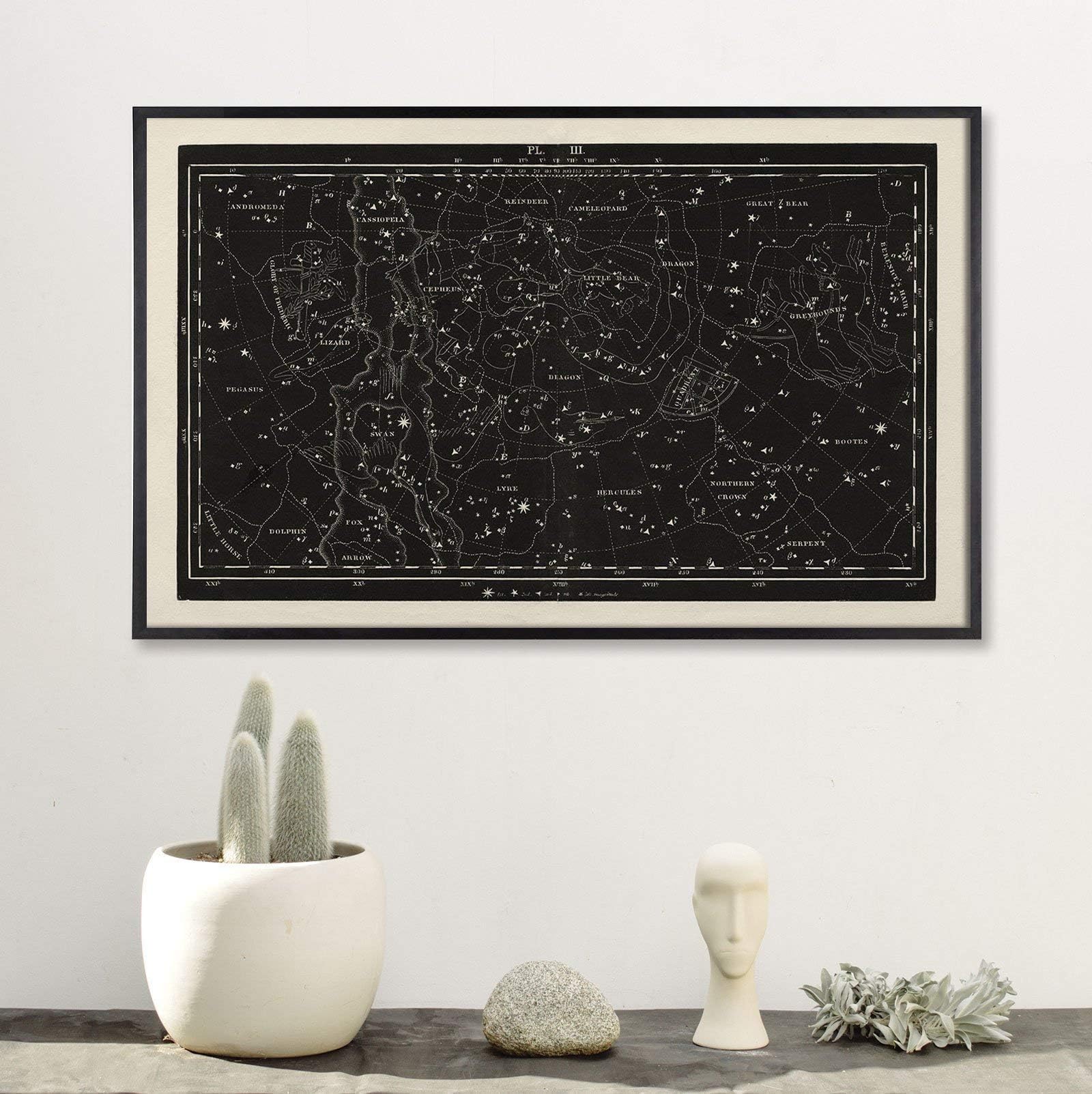 Large Horizontal Constellation Star Chart | Astrology Astronomy Zodiac Map Home Decor for Living Room, Bedroom, Nursery, Kid's Room