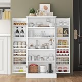 cointwo 47" Kitchen Cupboard with Adjustable Shelves - White Storage Unit view 8