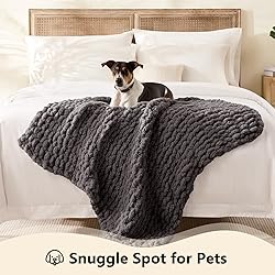 L'AGRATY Chunky Knit Blanket Throw - Soft Chunky