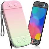 STARTRC GAMES Slim Carrying Case for Nintendo Switch 2 2025, Hard Shell Travel Case with 12 Game Card Slots, Portable Carry Bag for Switch 2 Console Pink & Green
