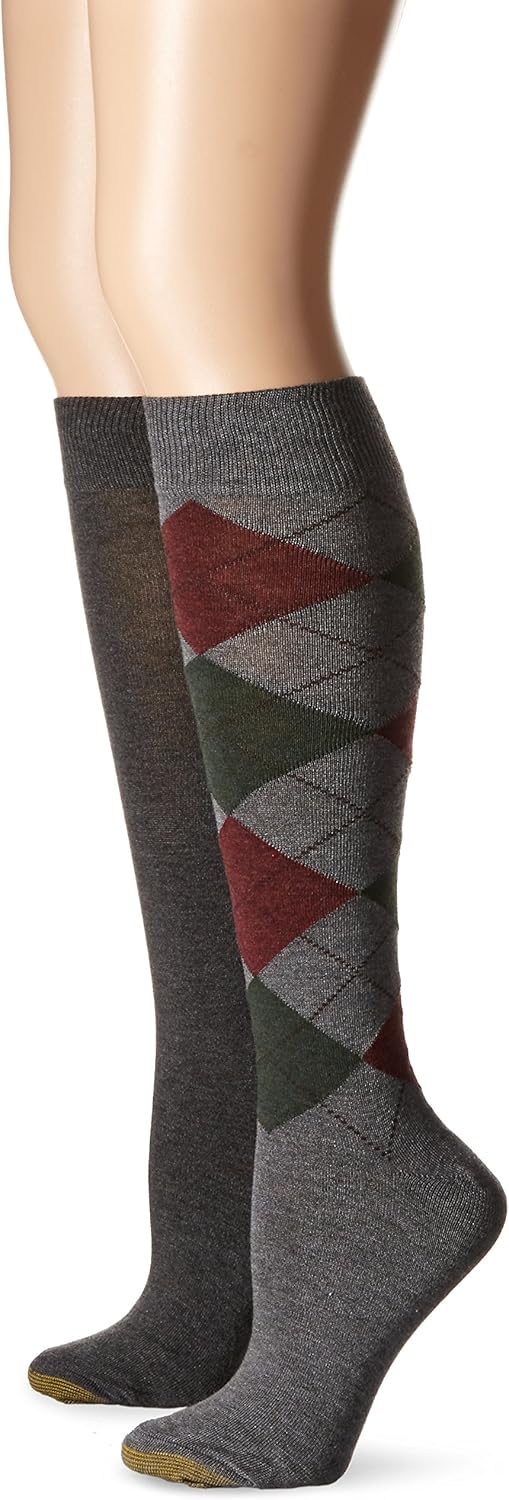 Gold Toe Women's Argyle Knee High Sock (Pack of 2) at Amazon Women’s
