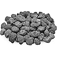 Skyflame 10LB Lava Rocks for Fire Pits, Fire Tables, Fireplaces, Garden Landscaping Decoration, Indoor and Outdoor Use, 1"-2" Natural Sizes, Black