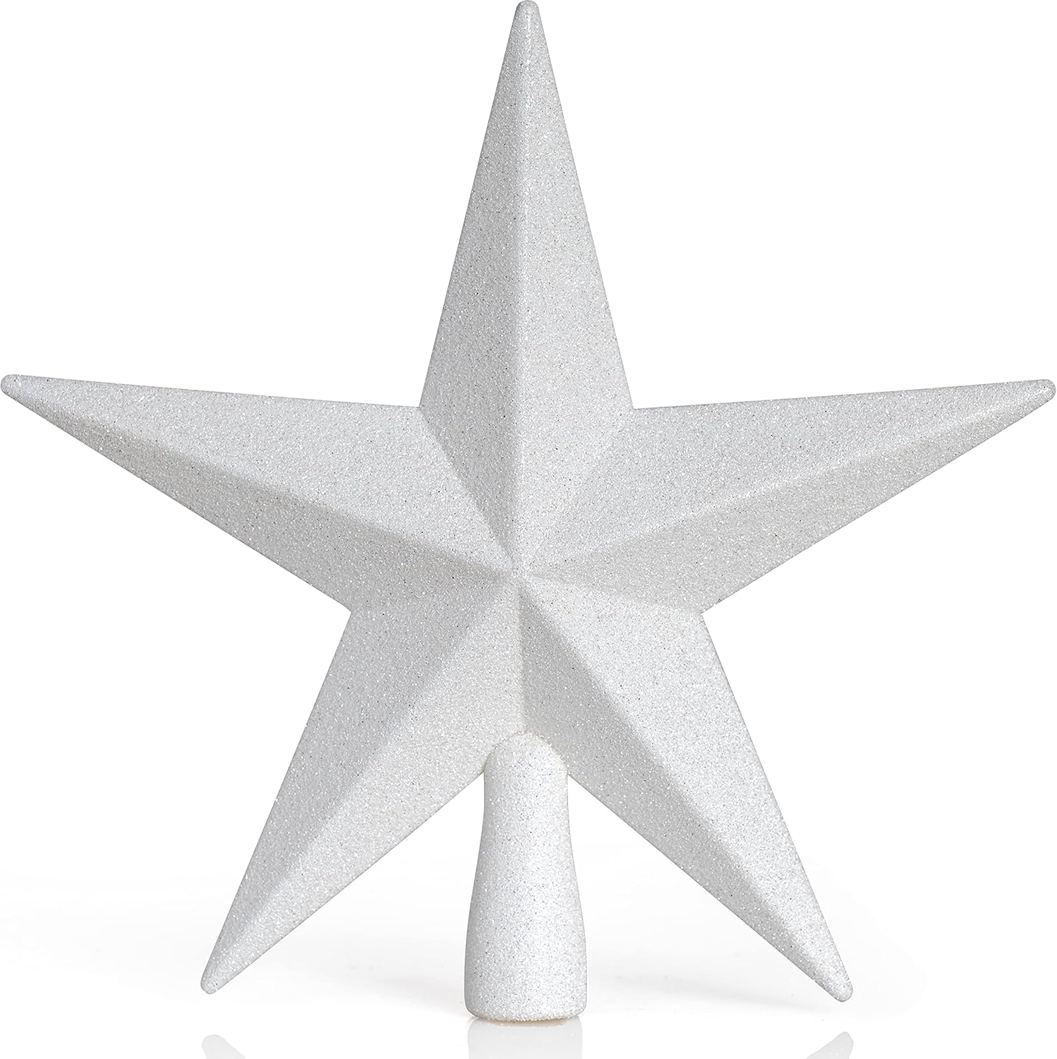 Tree Toppers - Ornativity Glitter Star Tree Topper - Christmas Decorative Holiday Bethlehem Star Ornament (White)