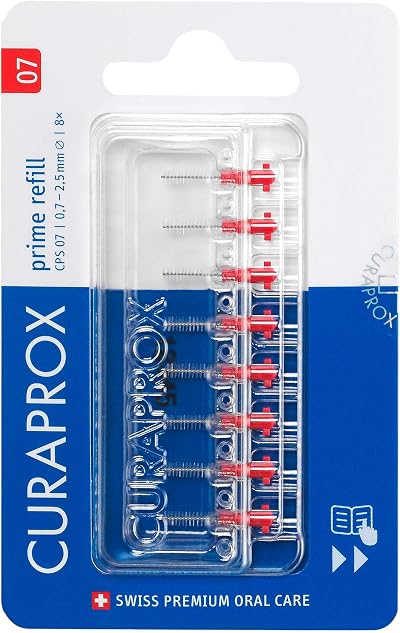 Curaprox CPS 07 Prime Interdental Brush Refills ISO Size 1 Red 8pcs