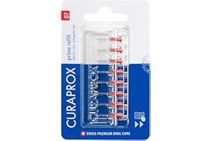 Curaprox Prime CPS 07 Red - 8 Refill Pack - Premium Interdental Brushes - Interdental Flosser