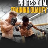 EVO Fitness MMA Gloves Leather Sparring Muay Thai Grappling Large Black view 4
