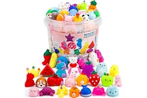 RESUMPLAN 80 PCS Mochi Squishy Toys,Easter Egg Fillers Birthday Gifts for Kids,Party Favors for Kids, Bulk Fidget Sensory Toys, Goodie Bag Fillers Treasure Box Classroom Prizes