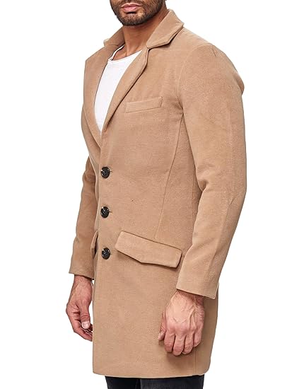 Red Bridge Herren Trenchcoat Mantel Parka Detective Winter Jacke Camel Beige