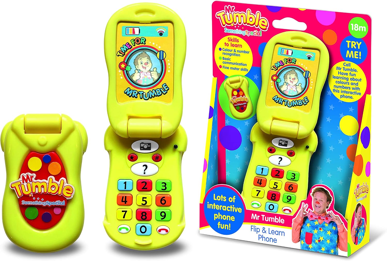 Mr Tumble Toys,Mr Tumble Something Special Flip & Learn Toy Phone For Kids, Helps Child Development and Recognition Skills - Image 3