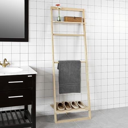 Promotion 60 Sobuy Frg196 N Ladder Shelf Bathroom Towel Holder Hallway Coat Rack Storage Display Shelving With 2 Rods 2 Shelves Amazon Co Uk Kitchen Home