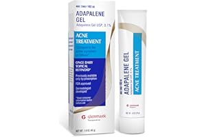 Glenmark Therapeutics Adapalene Gel 0.1% Acne Treatment, Topical Retinoid Cream For Face, Helps Clear and Prevent Acne and Clogged Pores, 45 Gram Tube