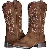 SheSole Ladies Western Square Toe Cowboy Boots For Women Wide Calf Cowgirl Boots