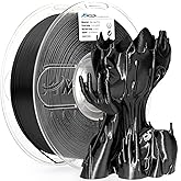 AMOLEN Silk PLA 3D Printer Filament, Shiny Silk Black PLA Filament 1.75mm, 3D Printing PLA Filament for Most 3D Printer, 1kg Spool(2.2lbs)