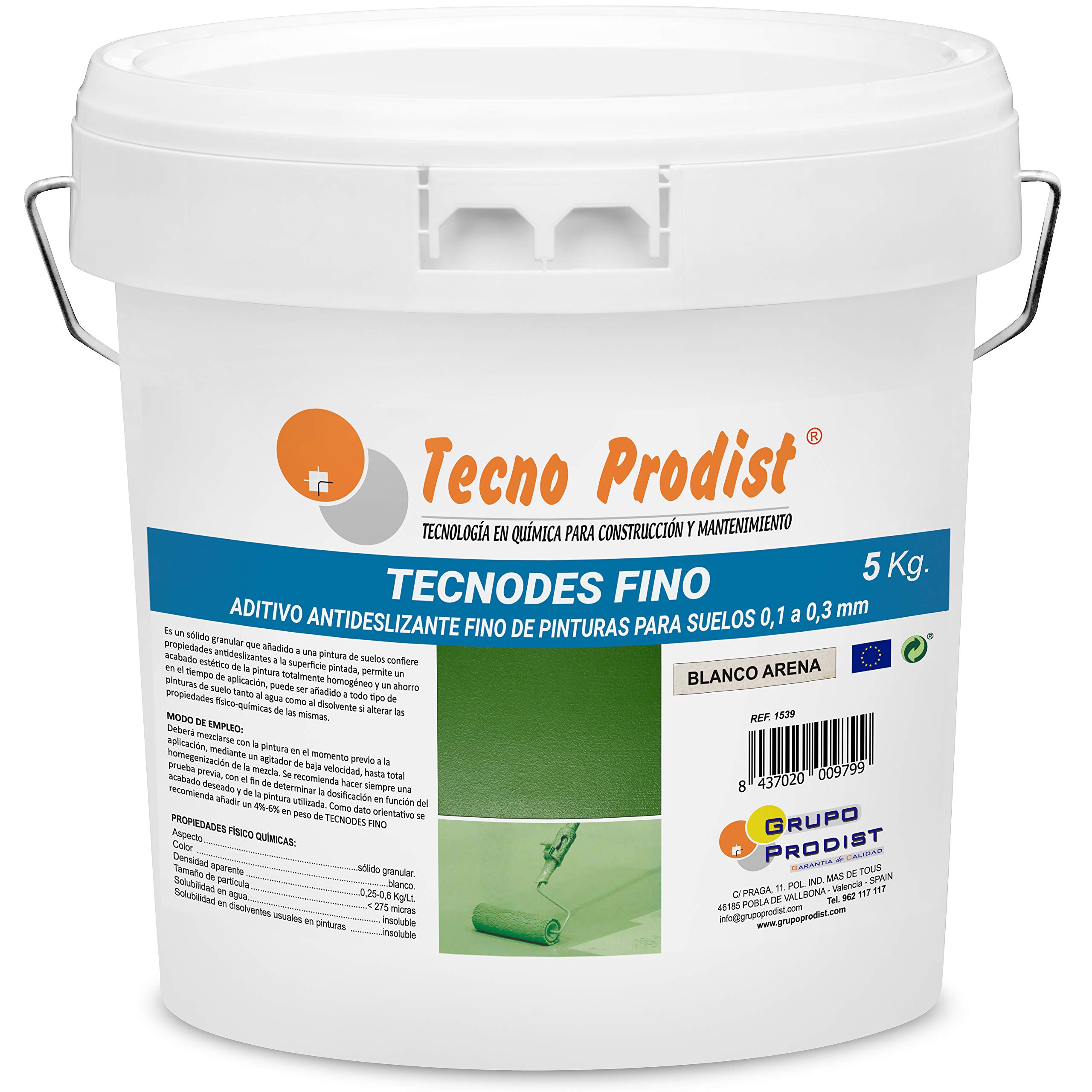 TECNODES FINE by Tecno Prodist - 5 Kg - Non-slip powder additive for floor paints, granulometry 0.4 to 0.8 mm